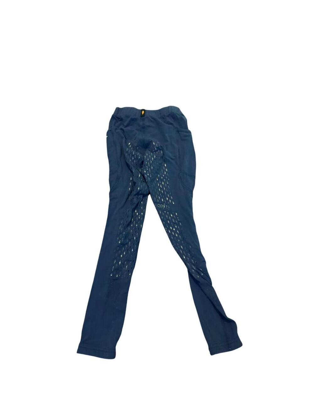 Kerrits girls Navy Blue Stretch Elastic Waist Mid Rise Cropped Leggings Sz Large